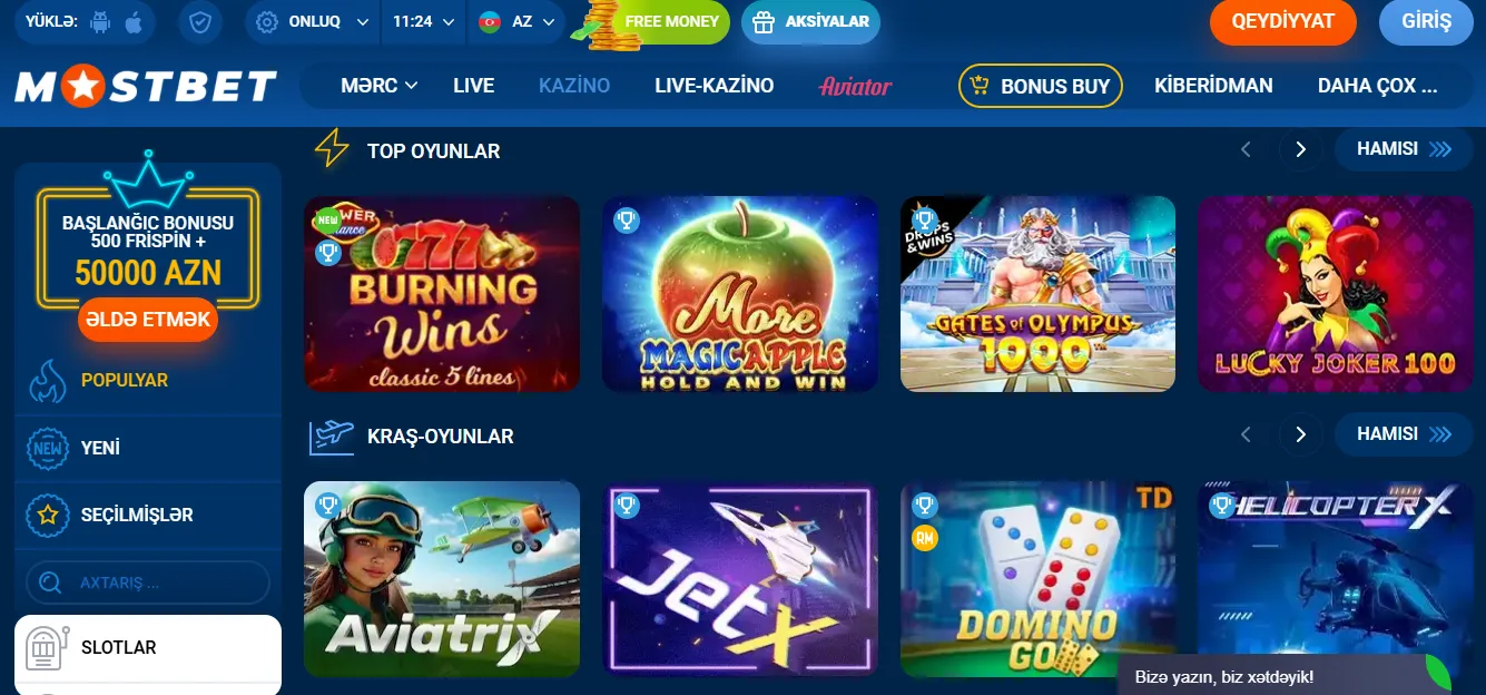Oyunlar Mostbet: nə oynaya bilərsiniz?
